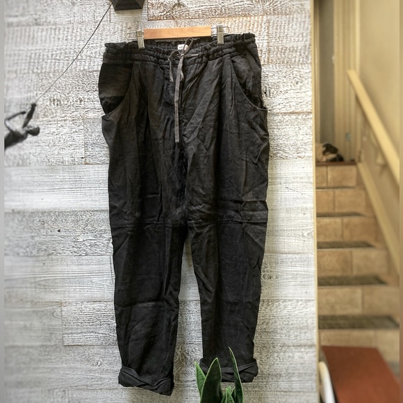 Wilfred | Allant Linen-Blend Cropped Pants - 10, Black - Picture 1 of 9